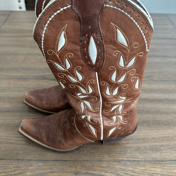 Ariat Sonora Brown Leather Boots Size 8 B - Picture 4 of 11